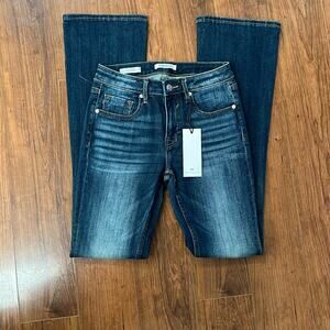 Vigoss Jagger Boot Cut Blue Jeans Womens Stretch Size 25 Waist Inseam 32 Inch